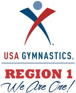 A logo for usa gymnastics region 1.